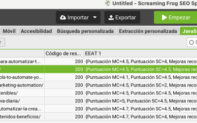 Automatización con Screaming Frog para evaluar contenido principal y secundario