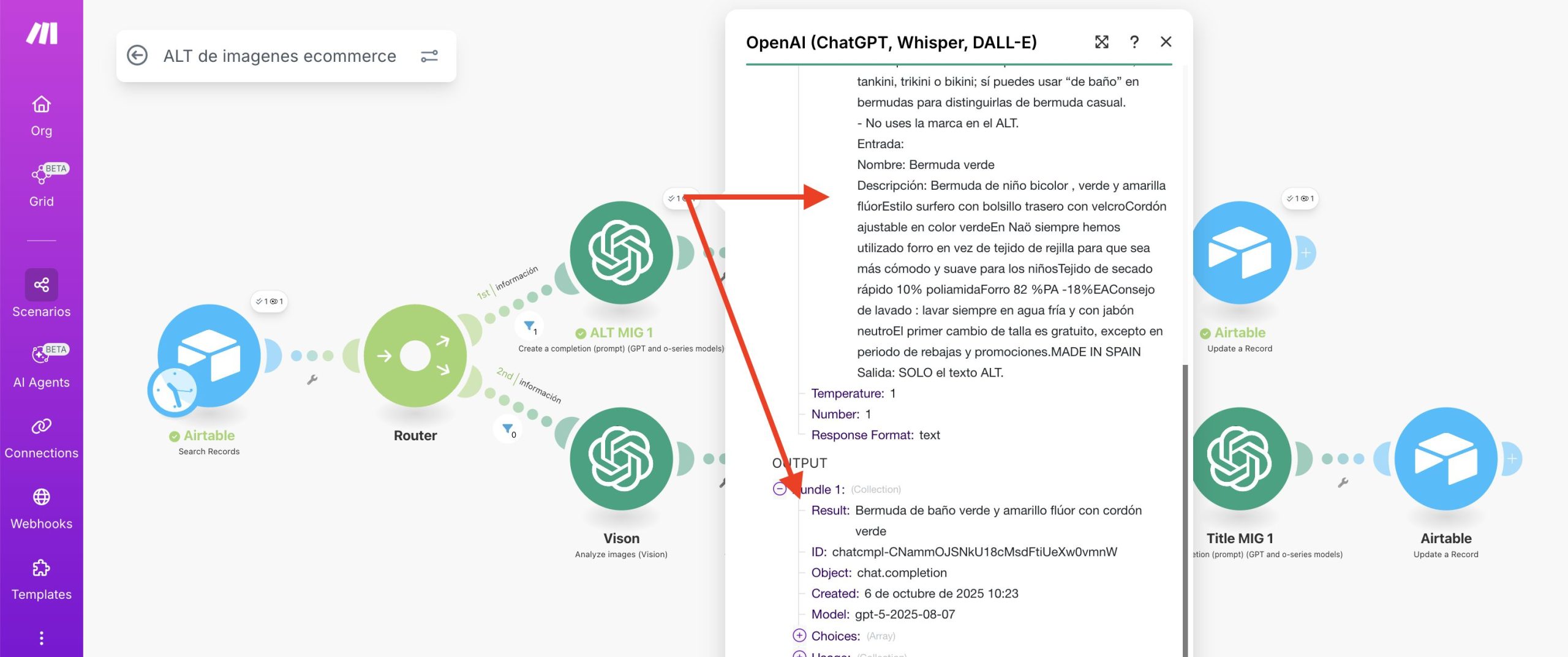 resultado del prompt ALT