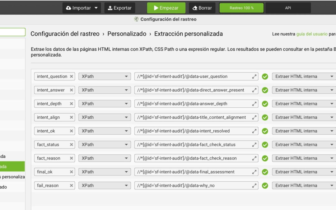Auditoría de intención de búsqueda con Screaming Frog y GPT