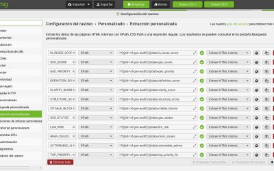 Auditoría GEO de URLs con Screaming Frog